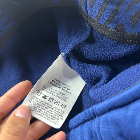 Vintage Nike Track Pants Men XXL Blue Polyester Tapered Fleece Lined - Picture 4 of 10